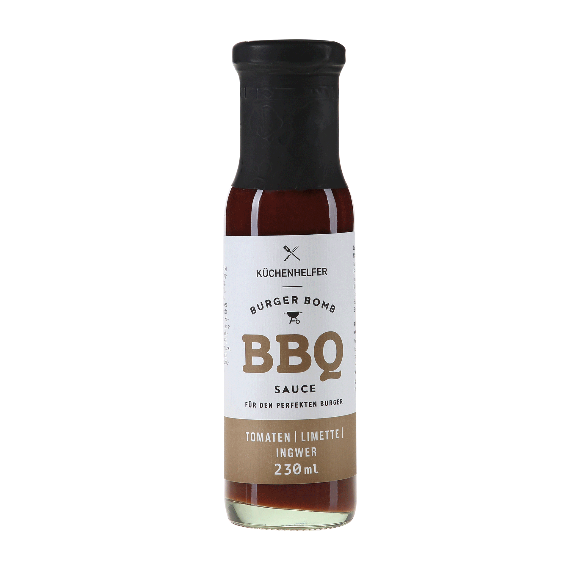 Küchenhelfer BBQ Sauce Limette Ingwer in Flasche