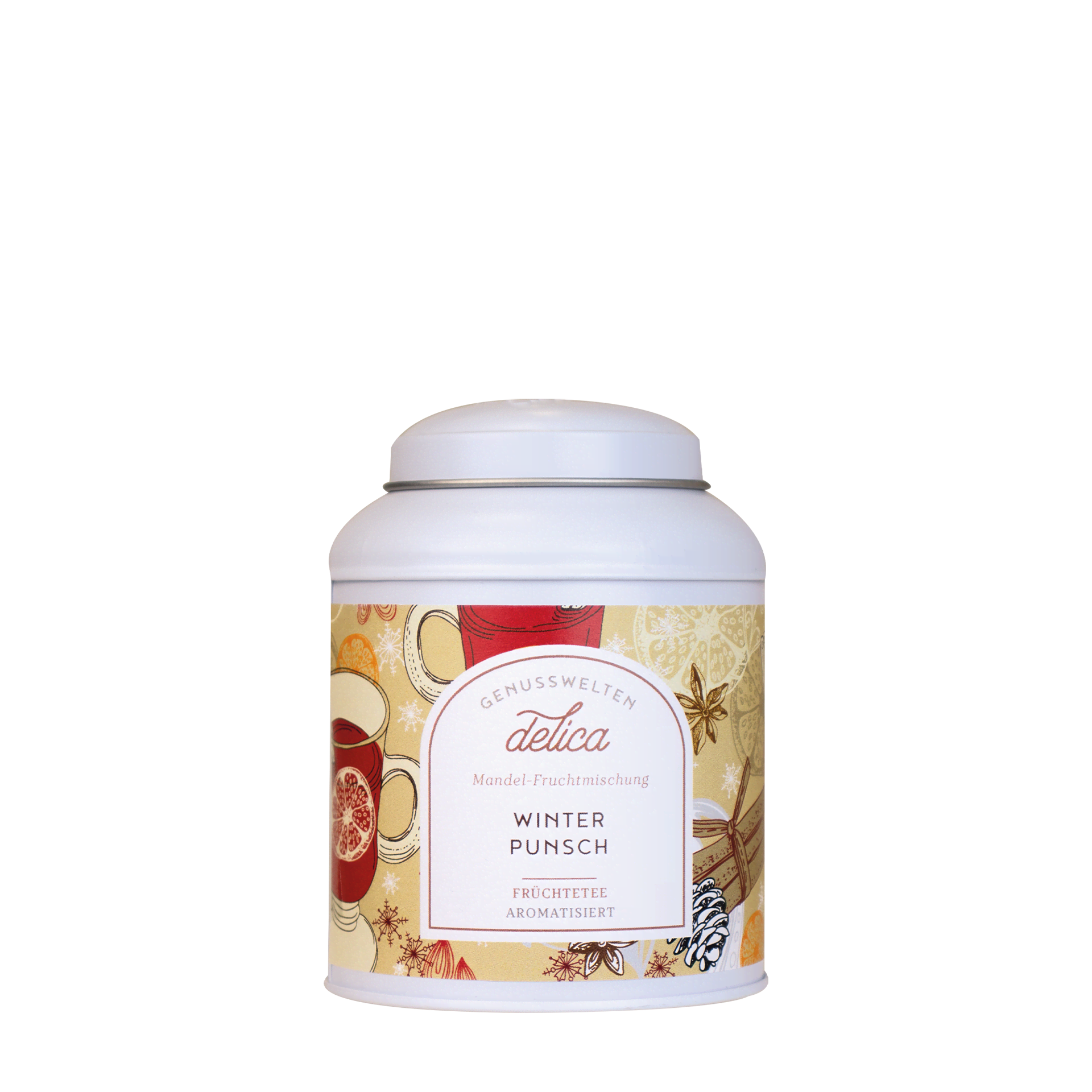 Winterpunsch - Früchtetee mit Rum, Marzipan & Zimt - Dose Winterpunsch Tee in Teedose