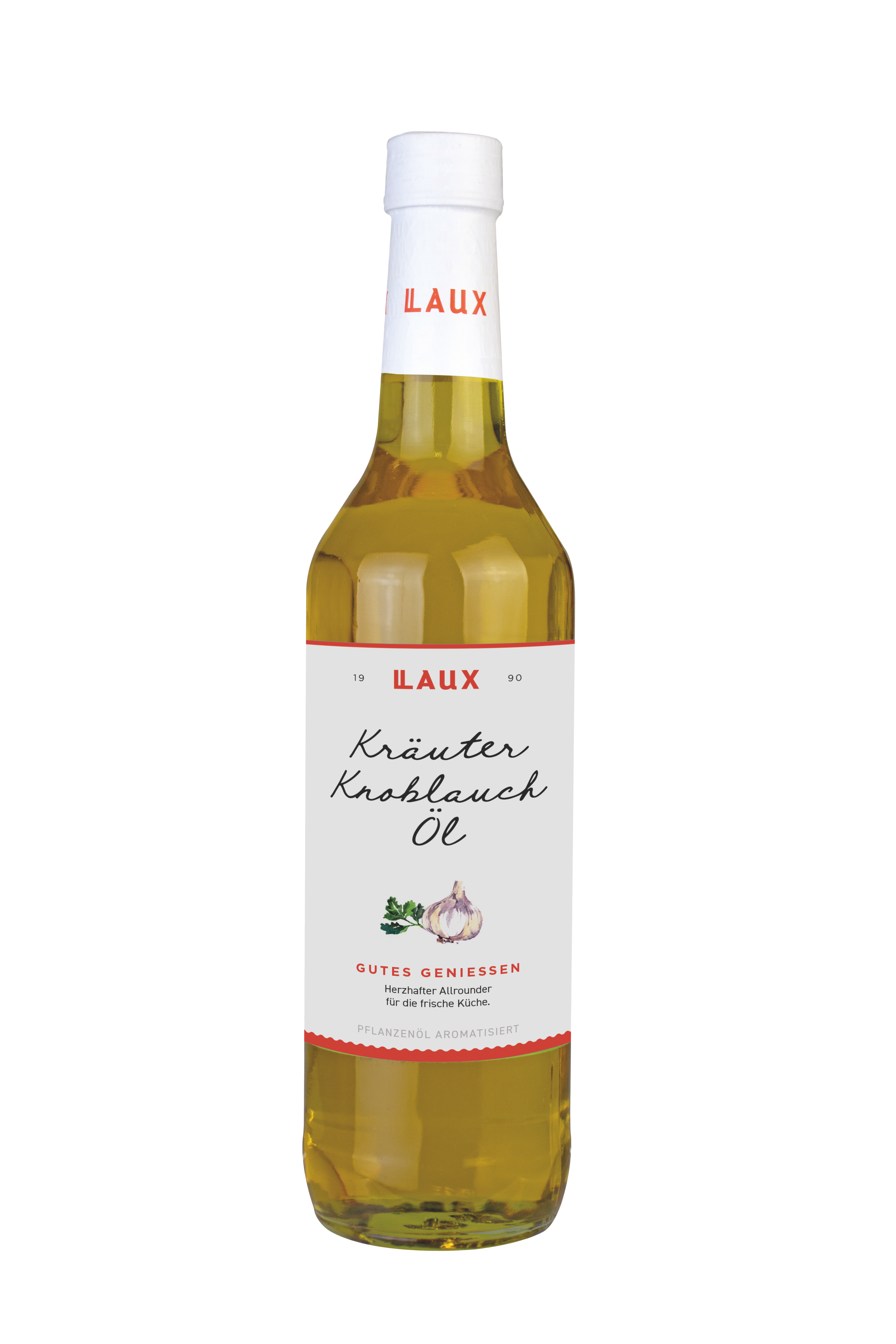 Kräuter-Knoblauch-Öl auf Pflanzenöl-Basis - 500 ml Flasche