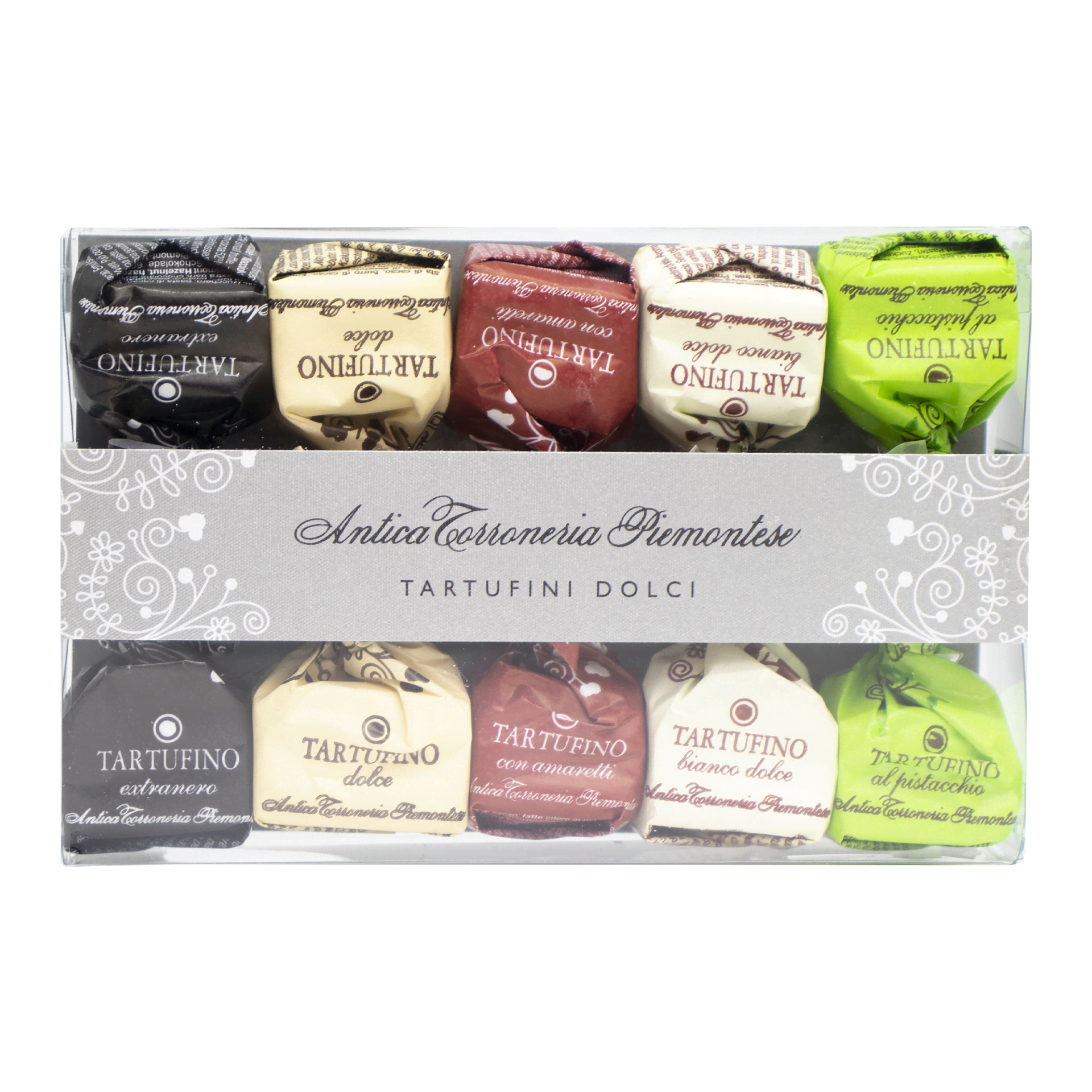 Schokoladentrüffel Geschenkbox - mit 5 Sorten Tartufini Schokoladentrüffel Tartufini in Geschenkbox