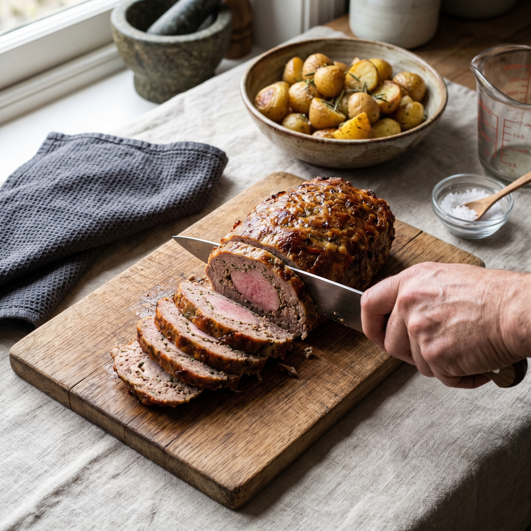 Hackbraten mit Filetstreifen und Senfsauce - step-6