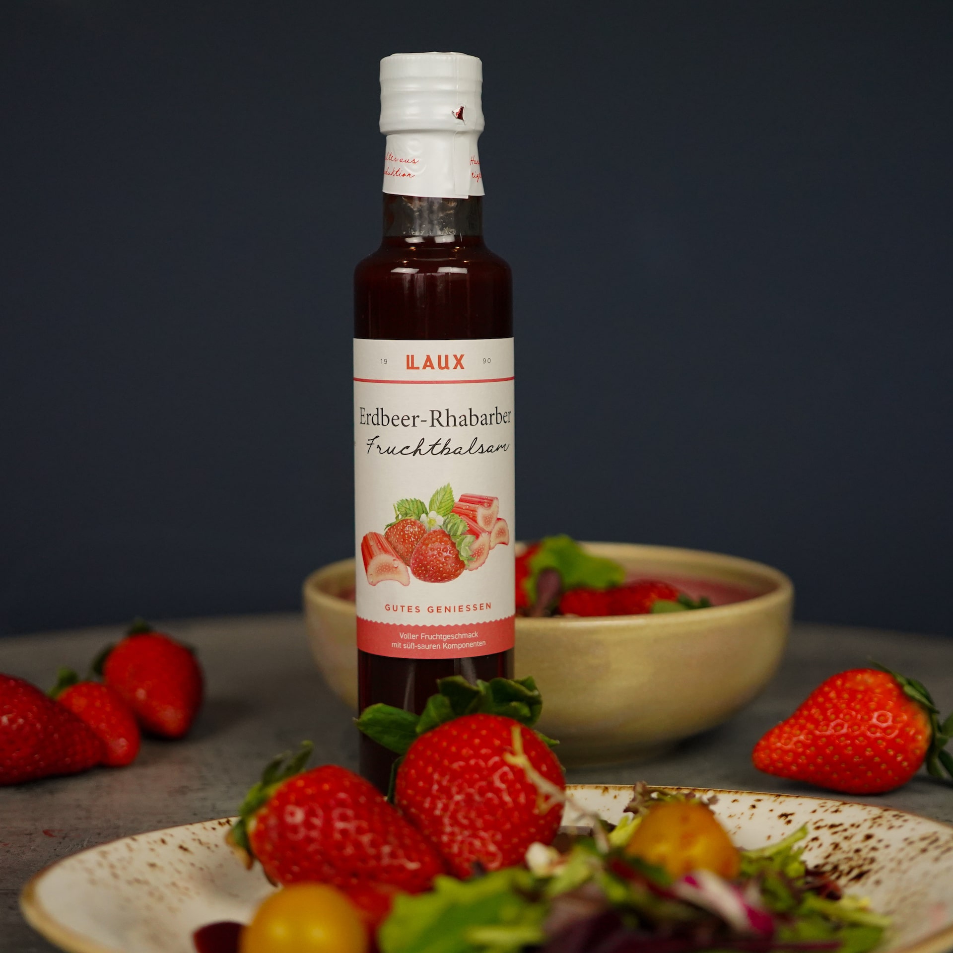 Erdbeer-Rhabarber Fruchtbalsam - 250 ml Flasche