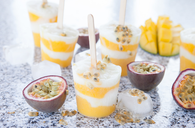 Mango Eis mit Maracuja