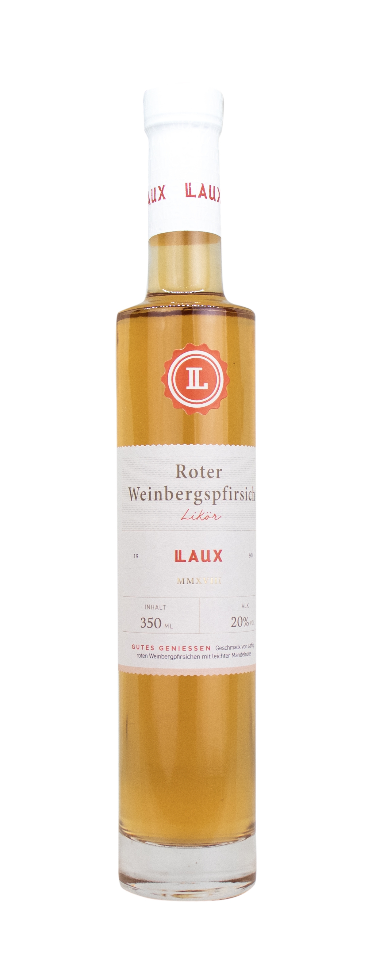 Roter Weinbergspfirsich Likör in 350 ml Flasche