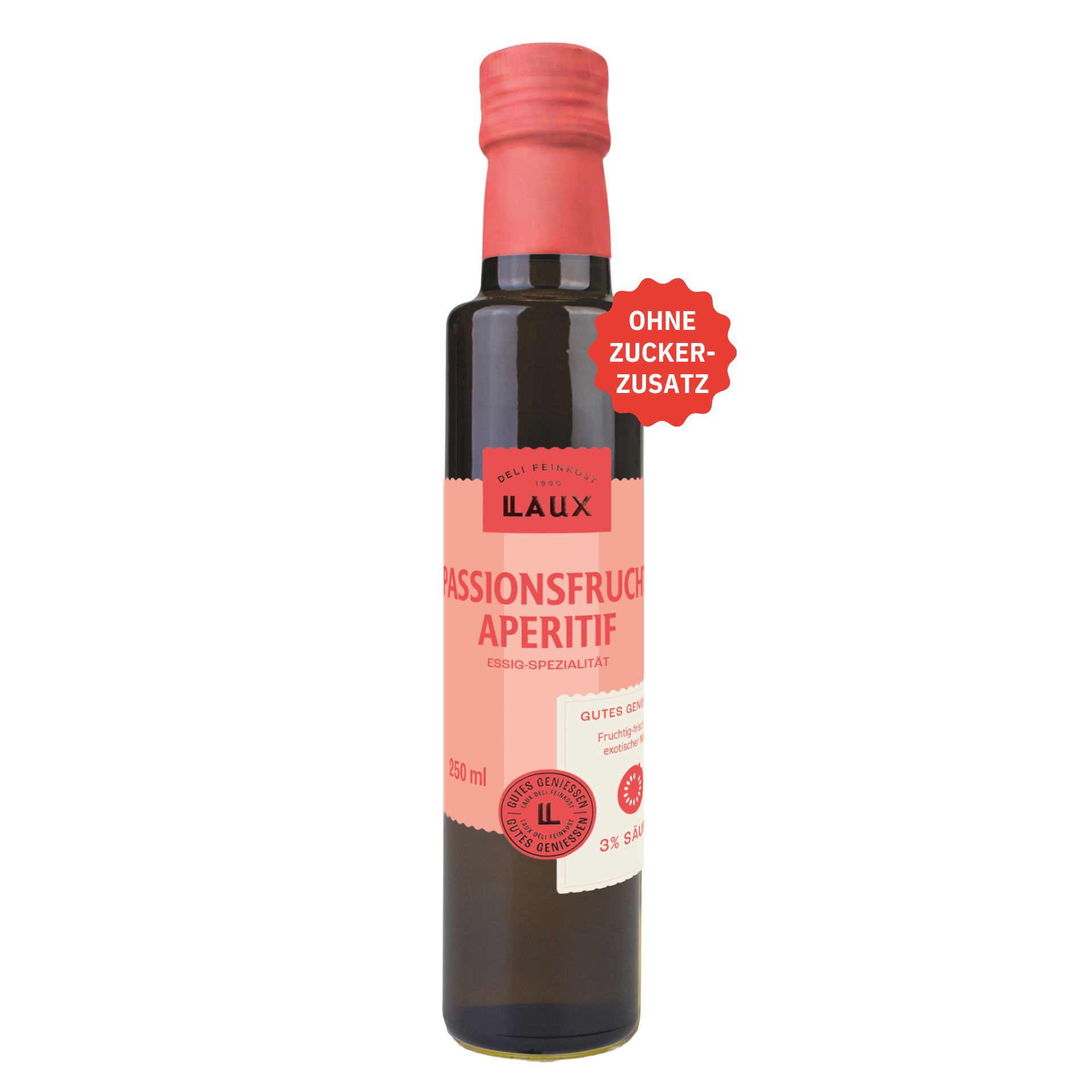 Passionsfrucht Aperitif - ohne Zuckerzusatz - 250 ml Flasche - 3 % Säure