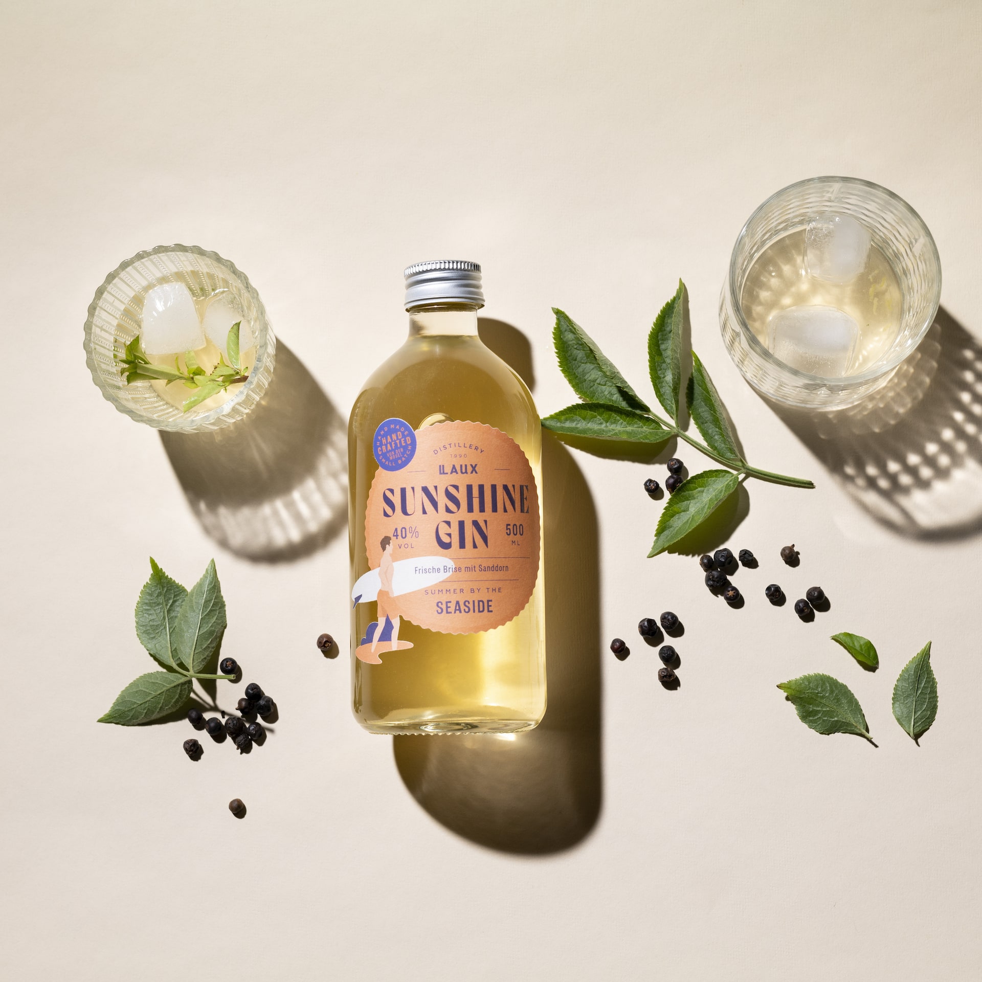 Summer by the Seaside Sanddorn Gin mit Sanddorn im Glas