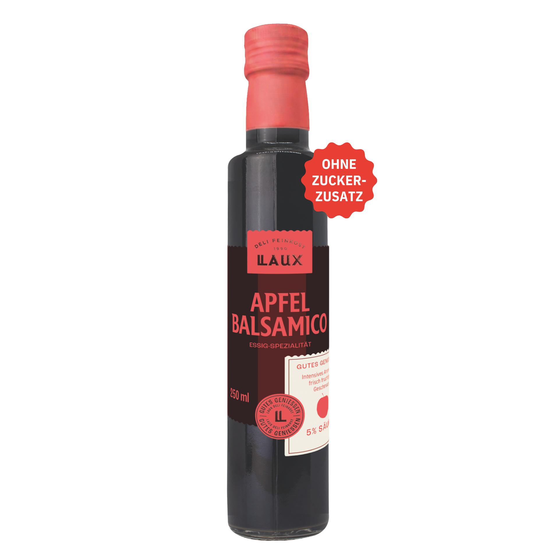 Apfel Balsamico - ohne Zuckerzusatz - 250 ml Flasche - 5 % Säure