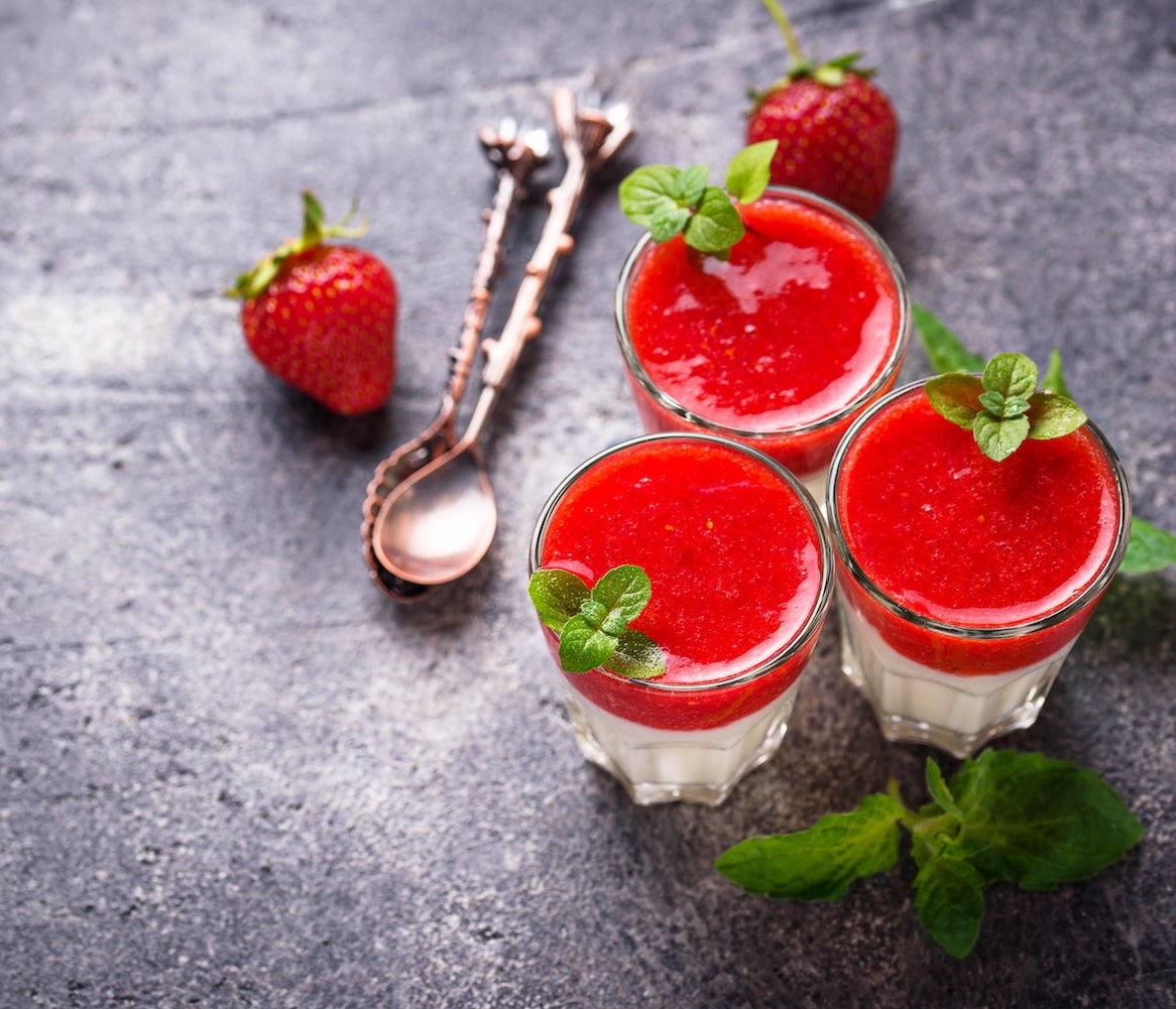 Erdbeer Joghurt Creme im Glas