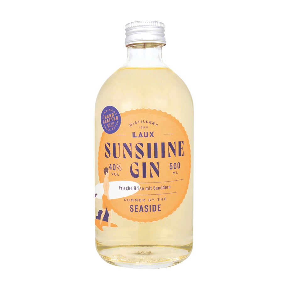 Sunshine Gin - Summer by the Seaside - 500 ml Flasche Summer by the Seaside Sanddorn Gin in 500 ml Flasche
