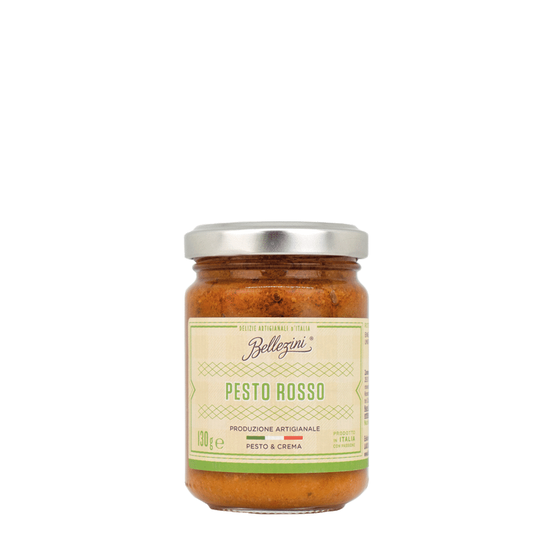 Pesto Rosso - Italienisches Tomatenpesto Rotes Bellezini Pesto Rosso in Glas