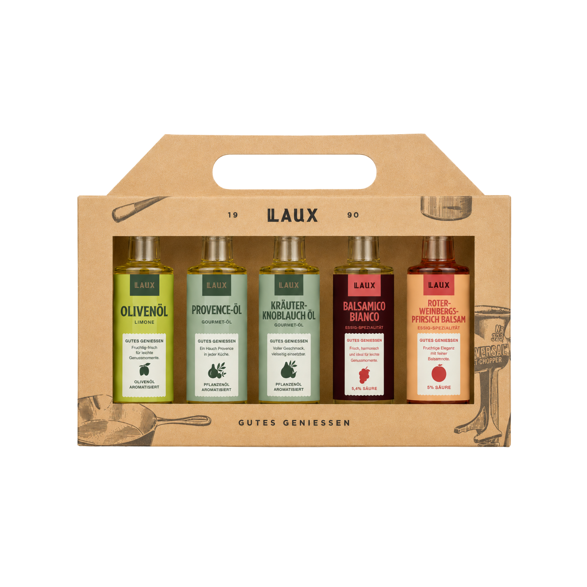 Essig & Öl Geschenkset No. 2 - bunte Auswahl - 5 x 40 ml