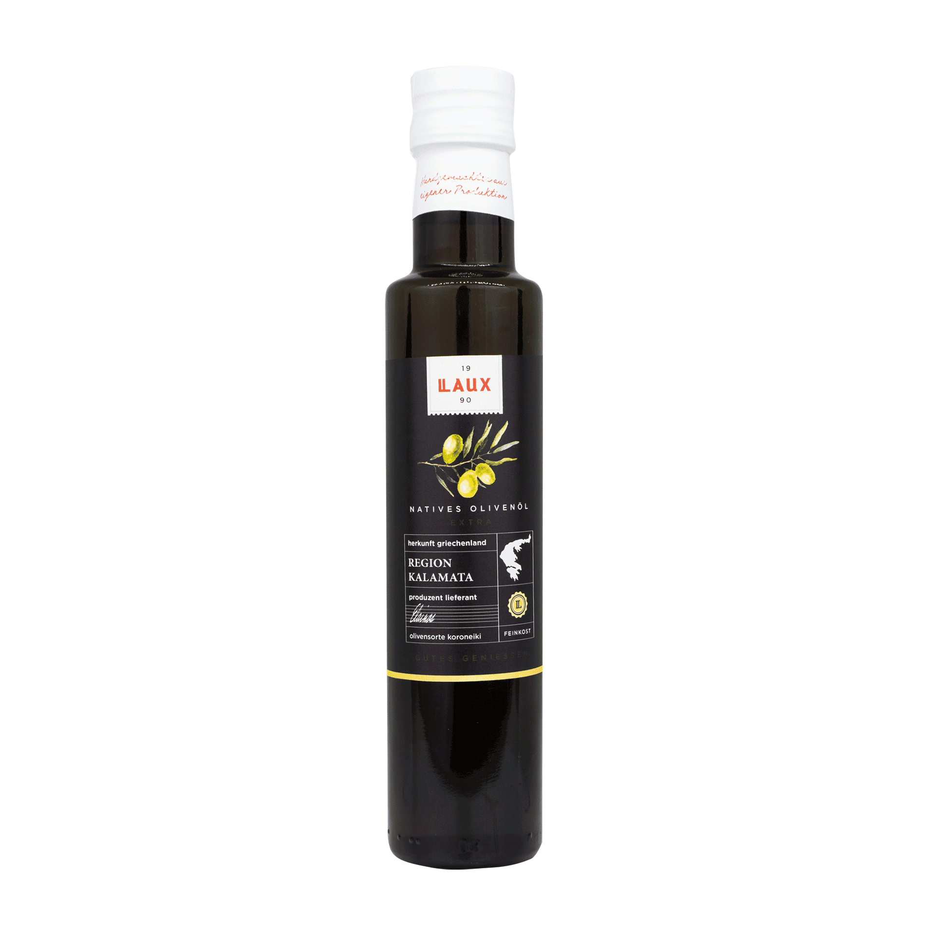 Olivenöl Kalamata in schwarzer Flasche