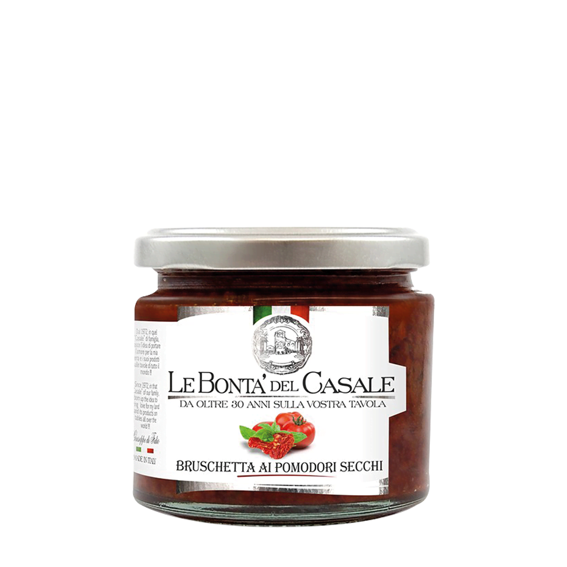 Bruschetta ai Pomodori Secchi - Creme aus getrockneten Tomanten Bruschetta ai Pomodoir Secchi getrocknete Tomaten Creme im Glas