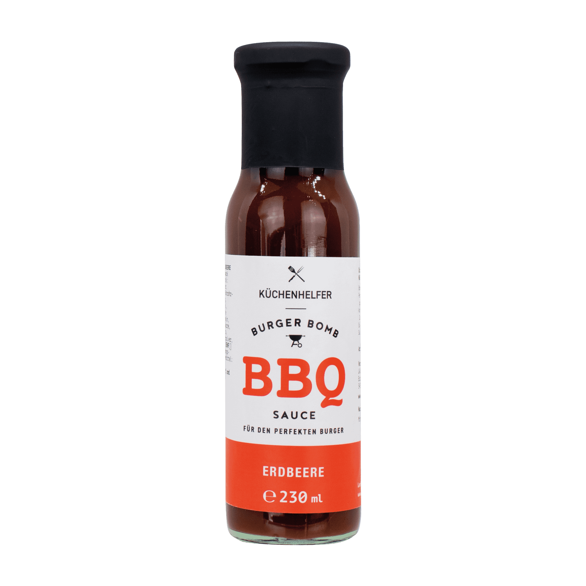 Küchenhelfer Burger Bomb BBQ Sauce Erbeer in Flasche