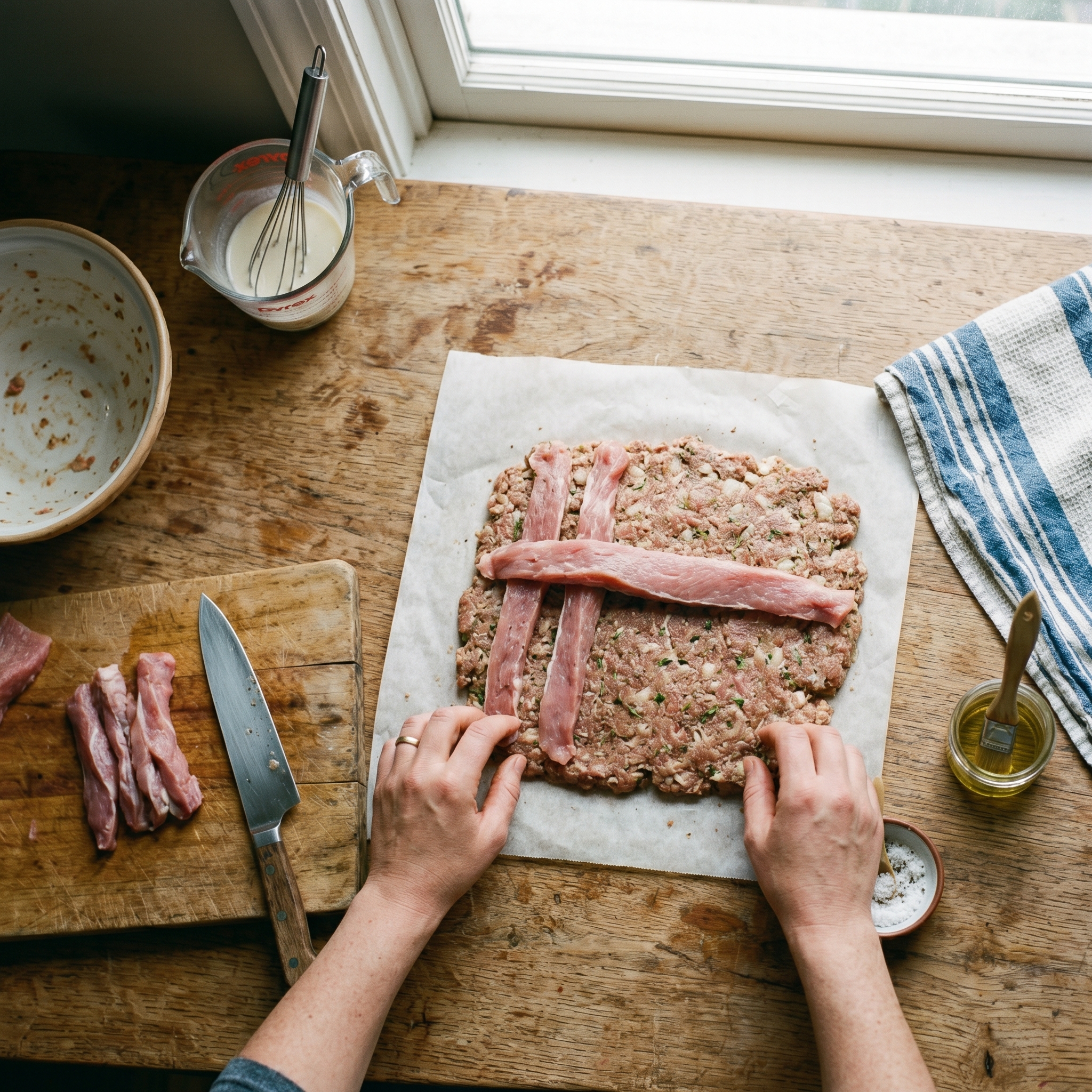 Hackbraten mit Filetstreifen und Senfsauce - step-2