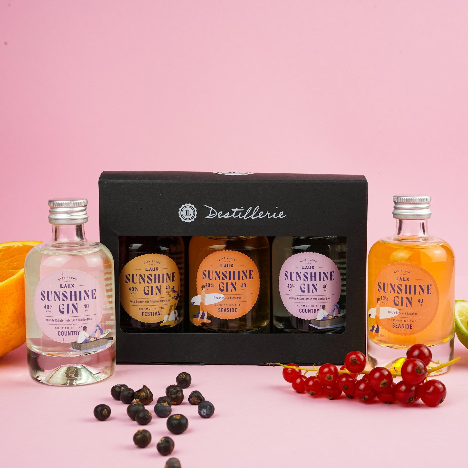 Sunshine Gin Geschenkset mit Beeren und Wacholder