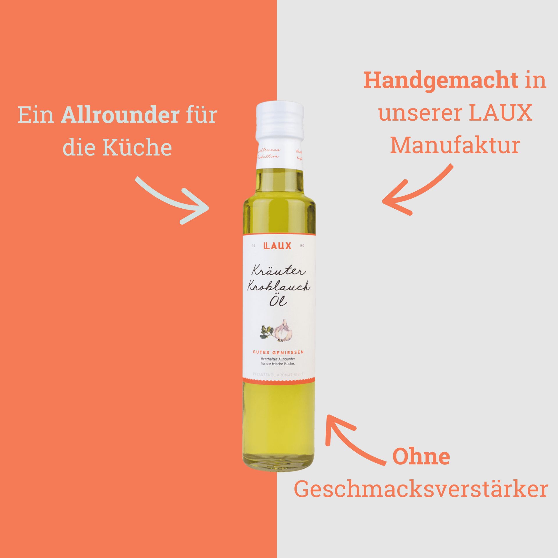 Kräuter-Knoblauch-Öl auf Pflanzenöl-Basis - 250 ml Flasche kaufen