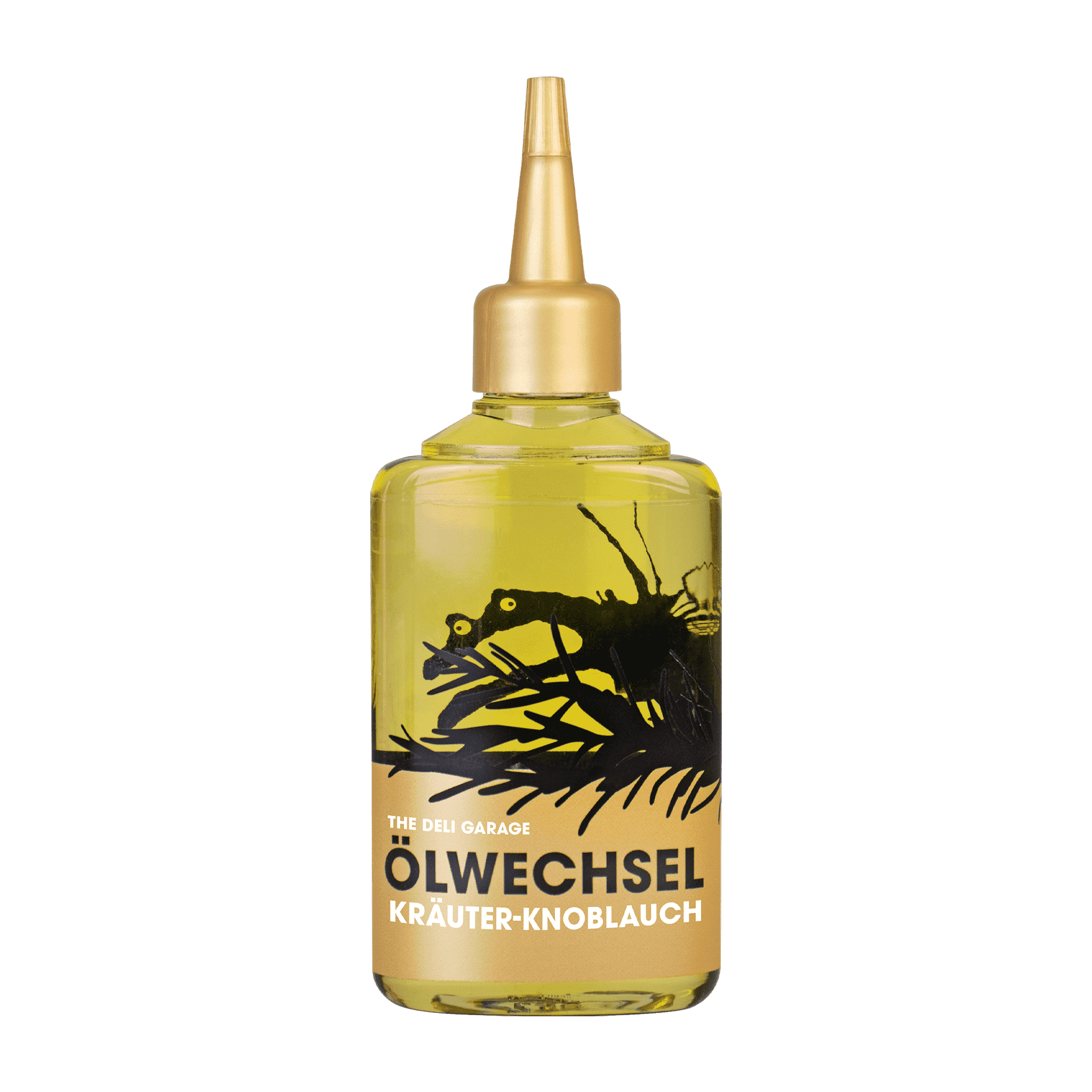 Kräuter-Knoblauch-Öl auf Pflanzenöl-Basis in der Quetschflasche