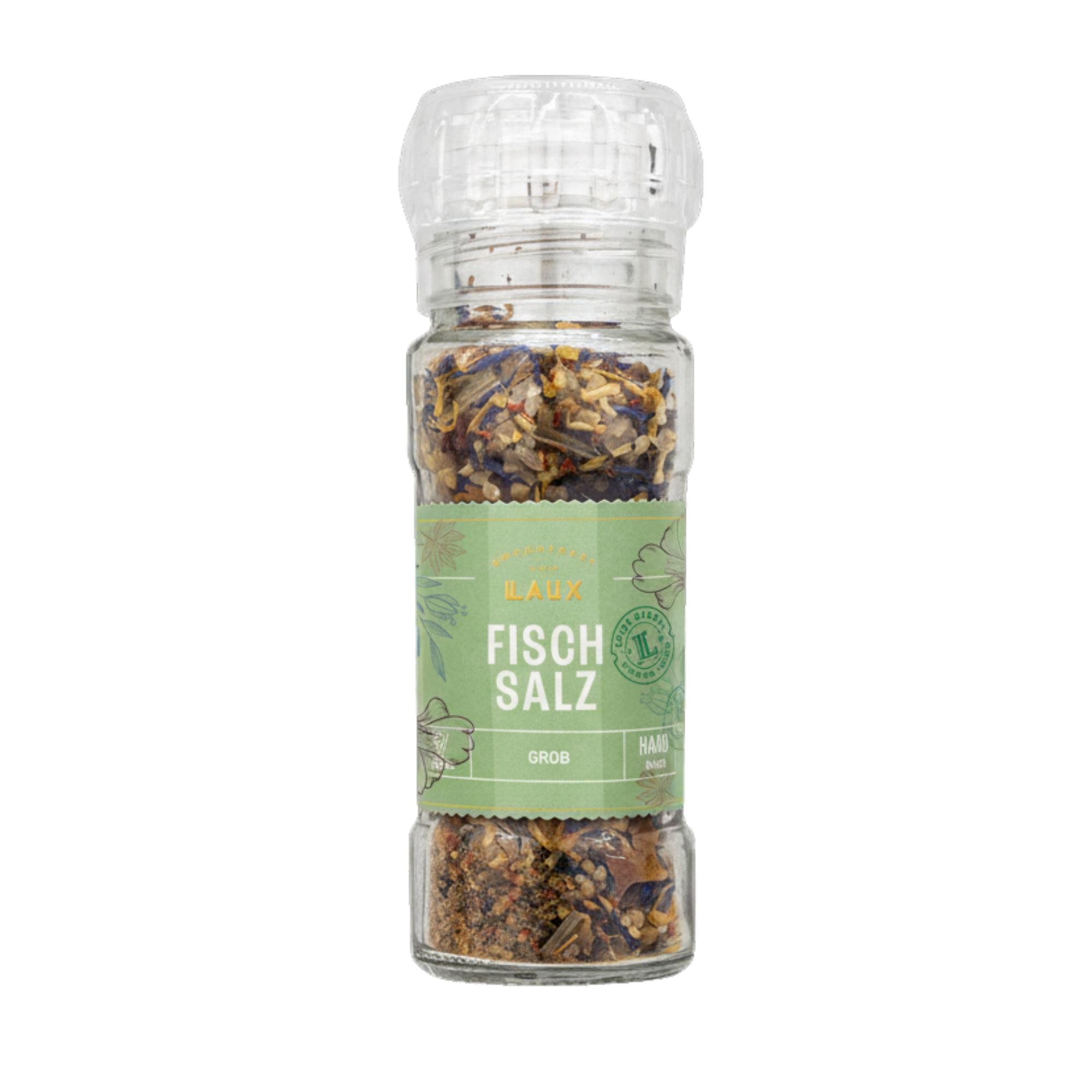 Fisch Salz in Keramikmühle