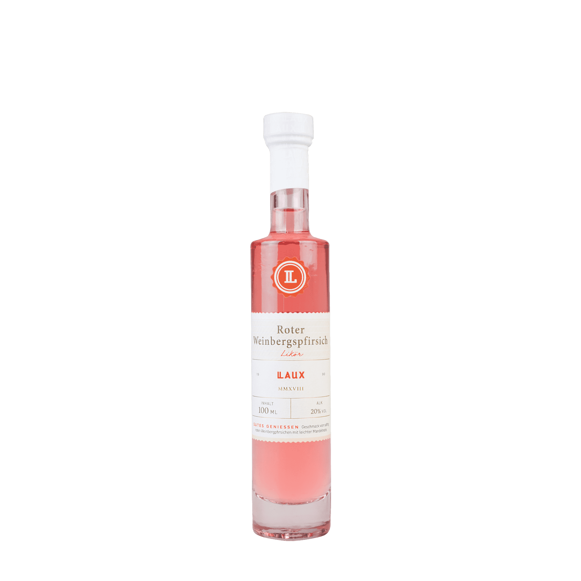 Roter Weinbergspfirsich-Likör - 100 ml Flasche