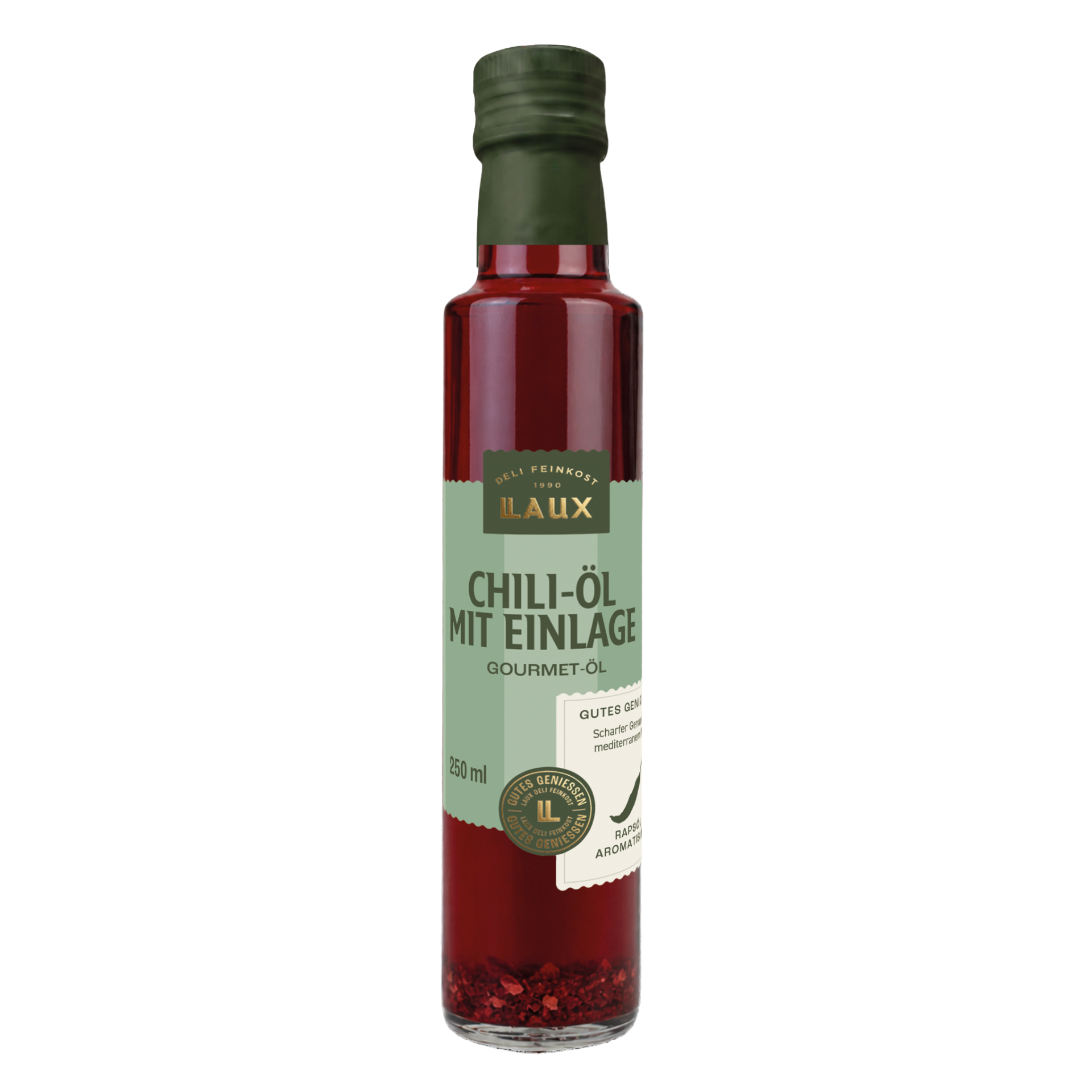 Chili-Öl mit Einlage - Rapsöl aromatisiert - 250 ml Flasche