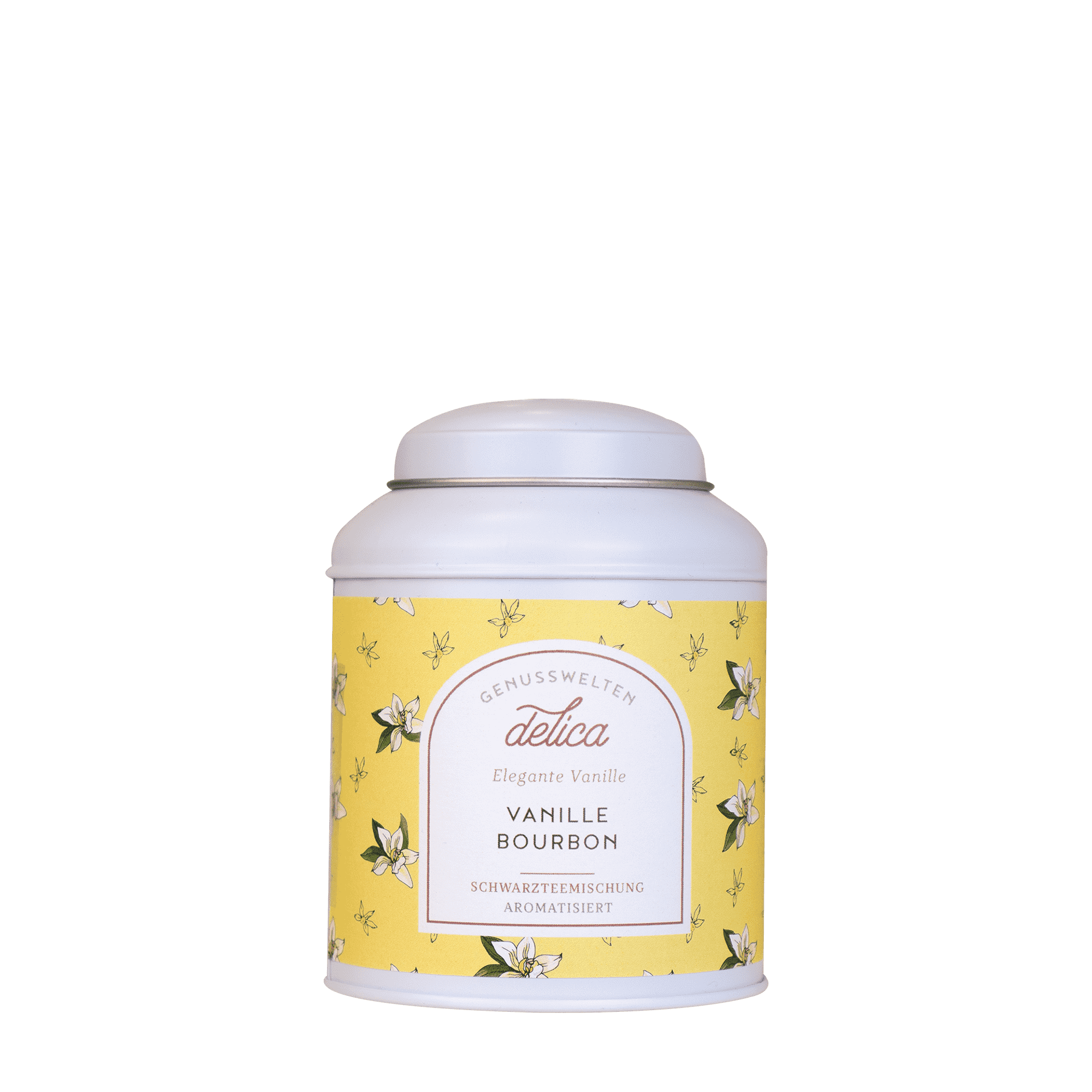 Vanille Bourbon - Schwarzer Tee mit Vanillestücken - Dose Vanille Bourbon Tee in Teedose
