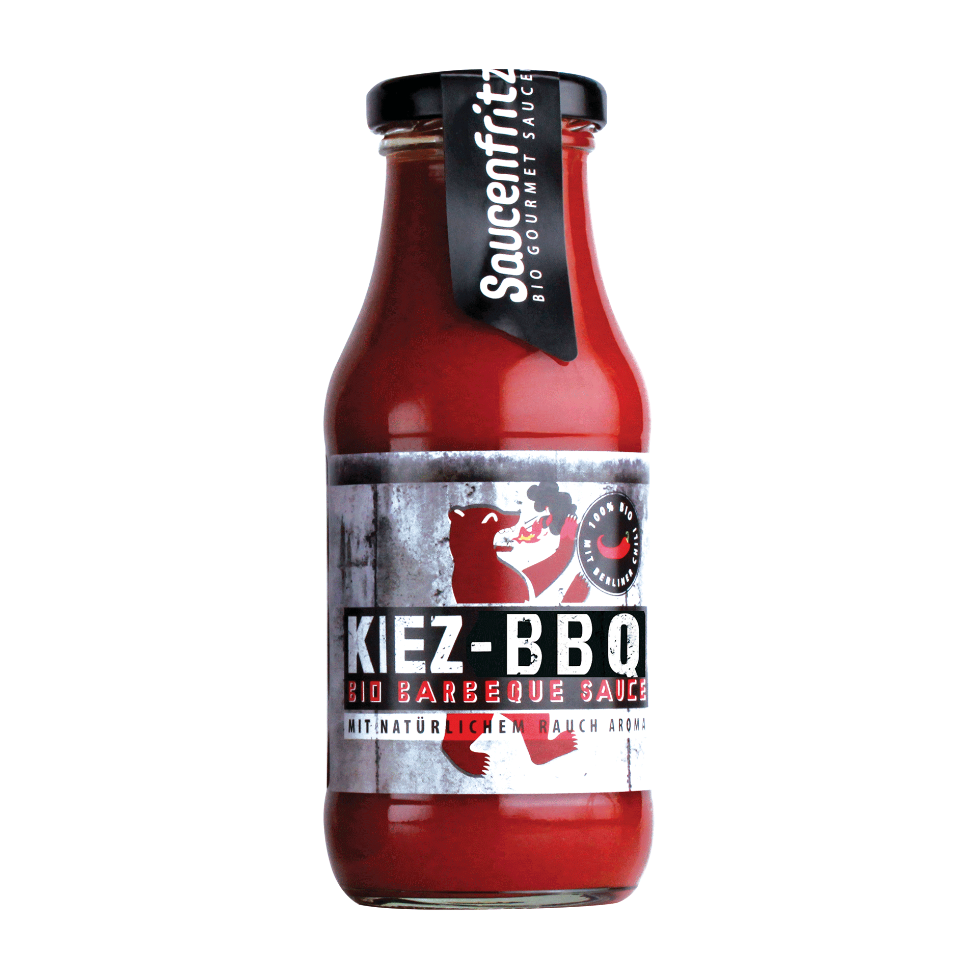 Rote BIO Kiez BBQ Sauce in Flasche