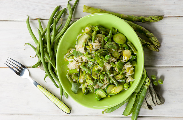 Frühlings-Risotto mit grünem Spargel