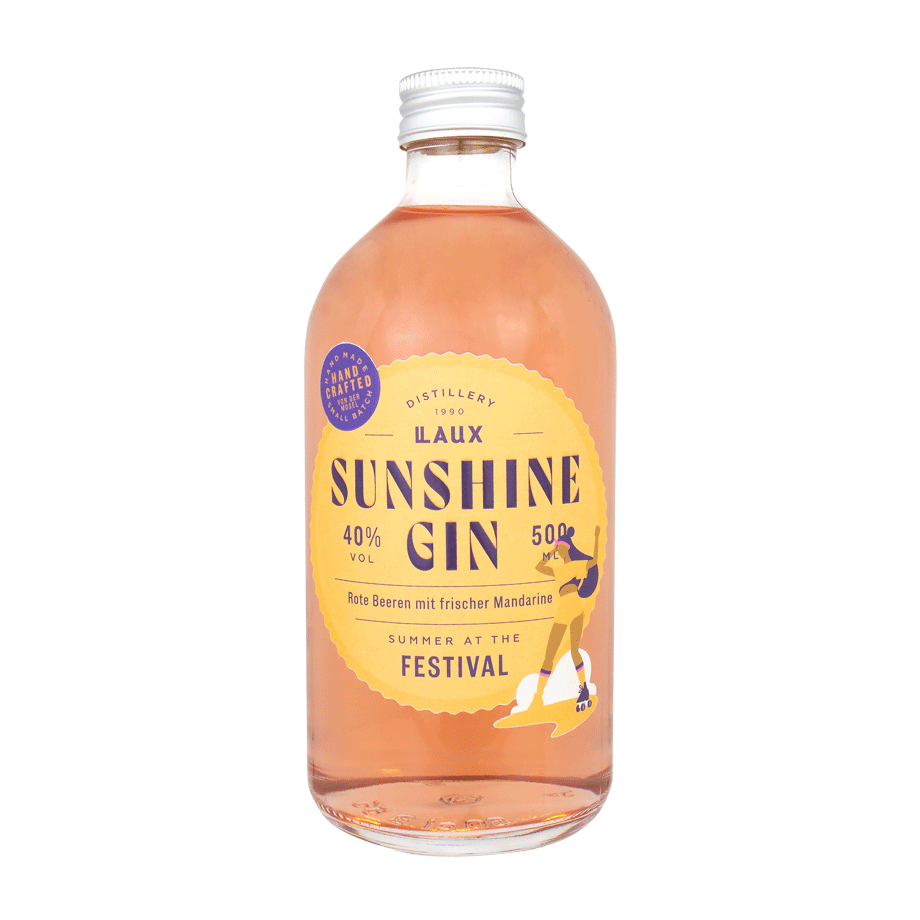 Sunshine Gin - Summer at the Festival - 500 ml Flasche Summer at the Festival Gin mit Beeren