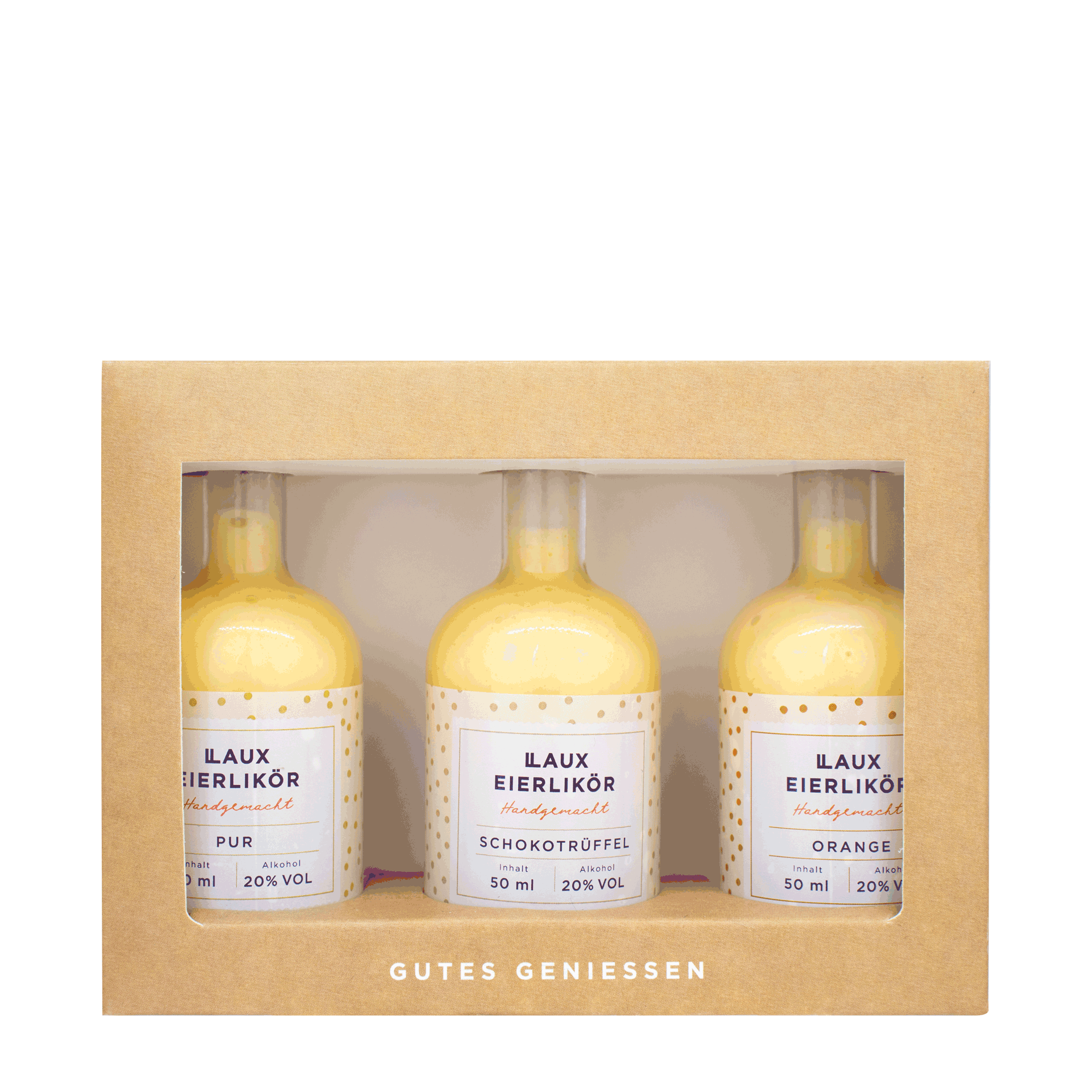 Eierlikör Geschenkset - 3 x 50 ml Eierlikör Geschenkset in Karton mit 3 Sorten