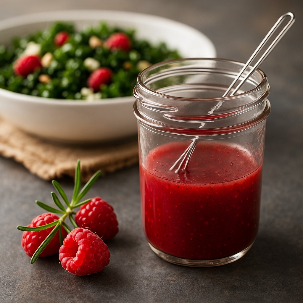 Himbeer-Vinaigrette mit Himbeer Aperitif Essig Himbeer-Vinaigrette mit Himbeer Aperitif Essig