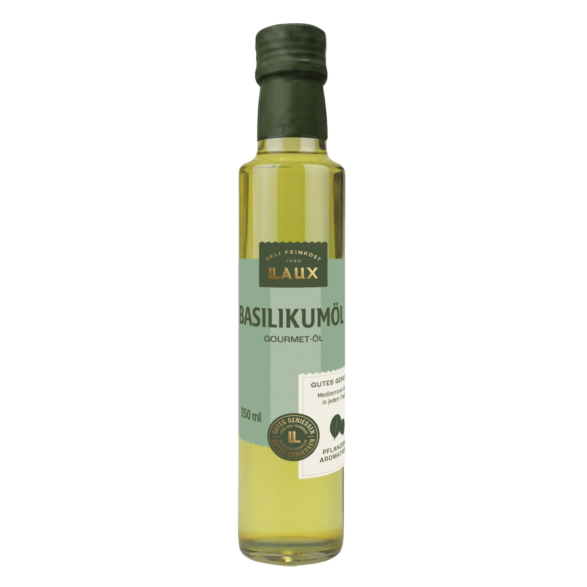 Basilikum-Öl auf Pflanzenöl-Basis - 250 ml Flasche